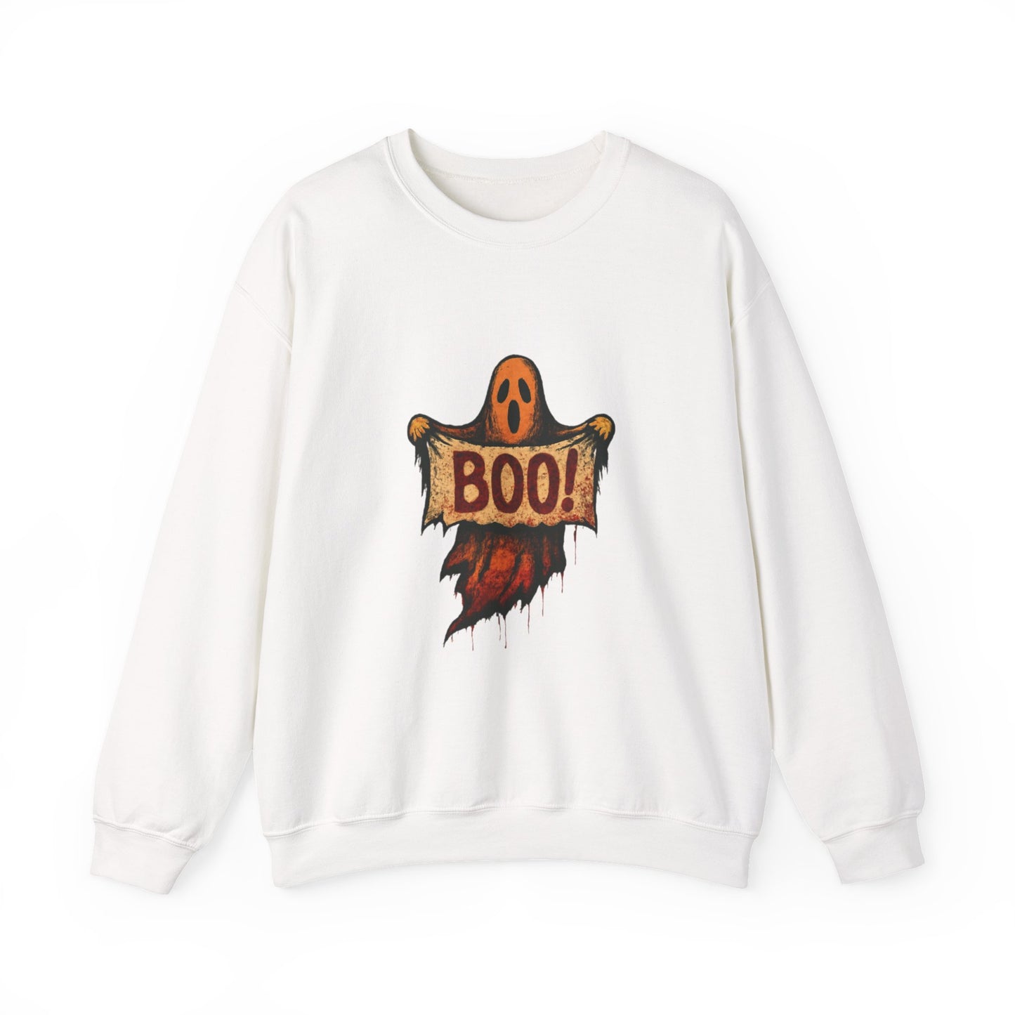 Halloween Boo Ghost Sweatshirt, Cute Ghost with Boo Sign, Spooky Fun Halloween Shirt, Trick or Treat Apparel, Halloween Ghost Shirt