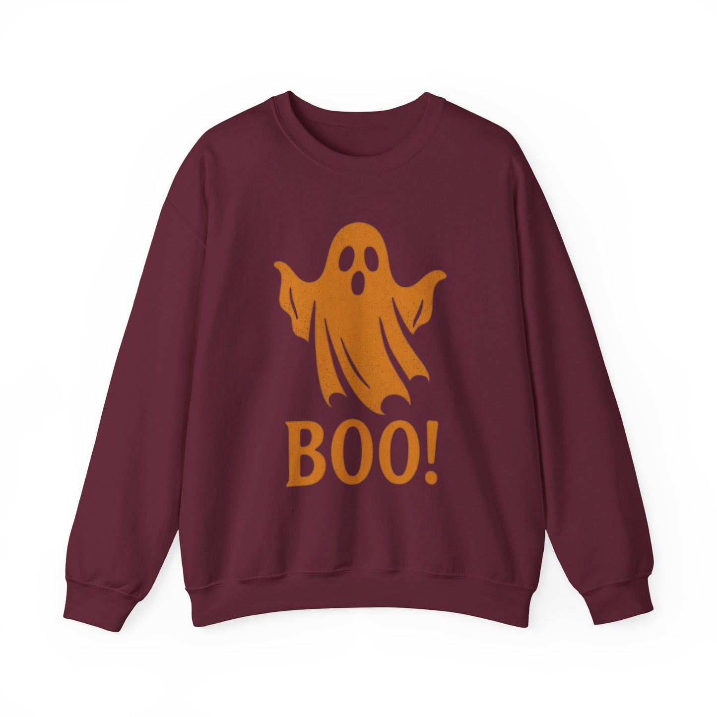 Boo! Ghost Sweatshirt for Halloween Fun, Cozy Crewneck for Fall Celebrations, Perfect Gift for Haunted Days