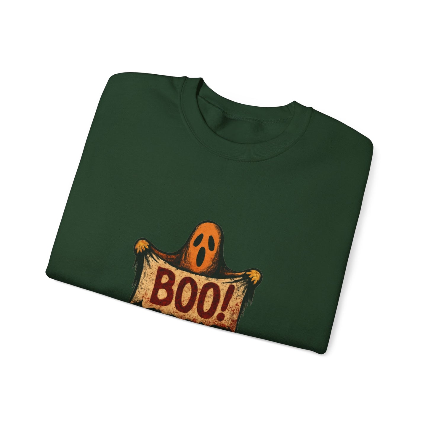 Halloween Boo Ghost Sweatshirt, Cute Ghost with Boo Sign, Spooky Fun Halloween Shirt, Trick or Treat Apparel, Halloween Ghost Shirt