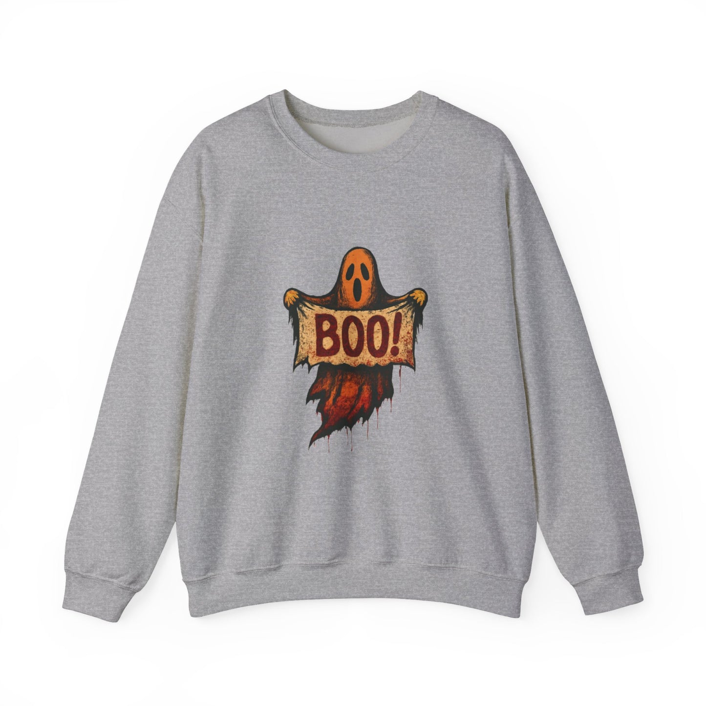Halloween Boo Ghost Sweatshirt, Cute Ghost with Boo Sign, Spooky Fun Halloween Shirt, Trick or Treat Apparel, Halloween Ghost Shirt