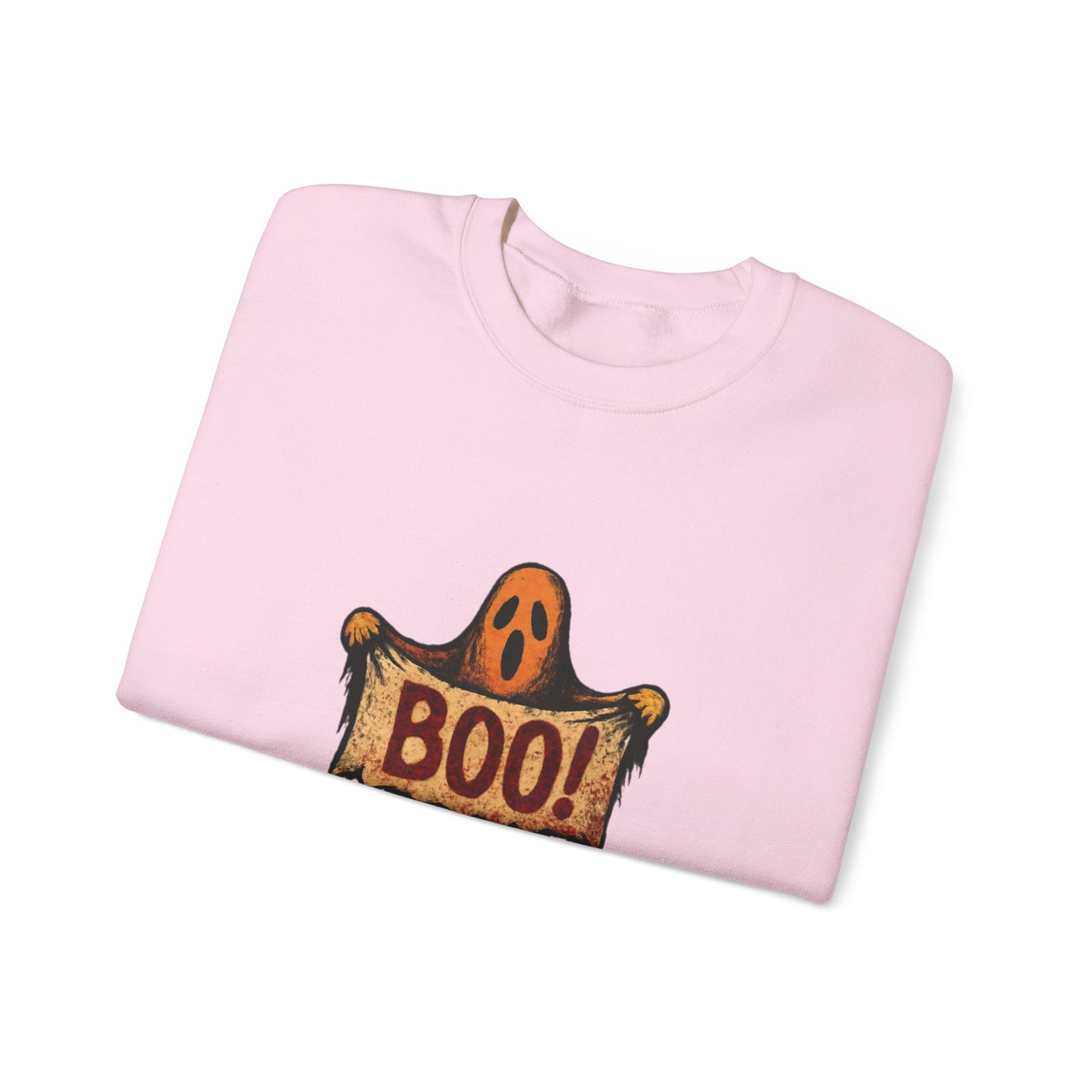 Halloween Boo Ghost Sweatshirt, Cute Ghost with Boo Sign, Spooky Fun Halloween Shirt, Trick or Treat Apparel, Halloween Ghost Shirt