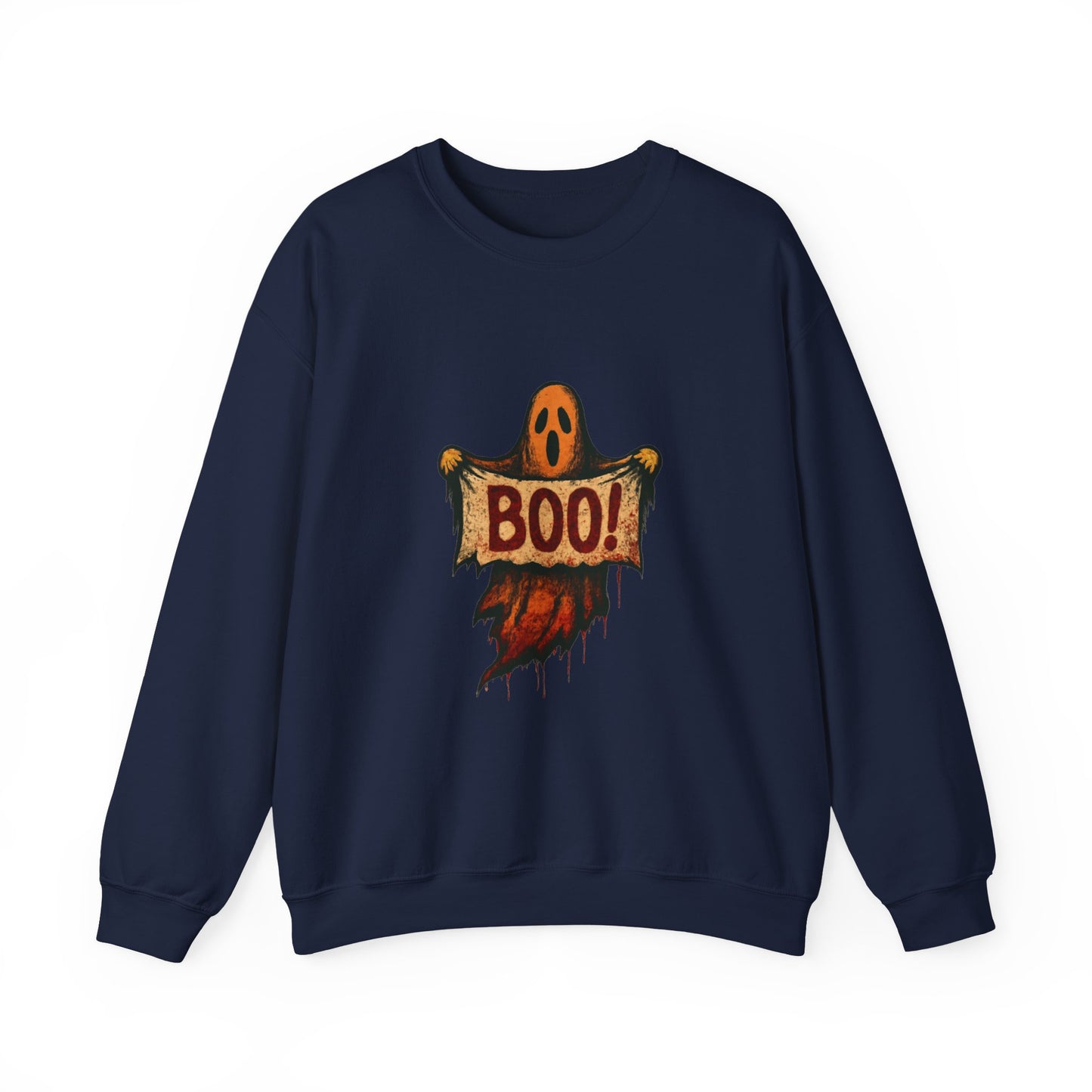 Halloween Boo Ghost Sweatshirt, Cute Ghost with Boo Sign, Spooky Fun Halloween Shirt, Trick or Treat Apparel, Halloween Ghost Shirt