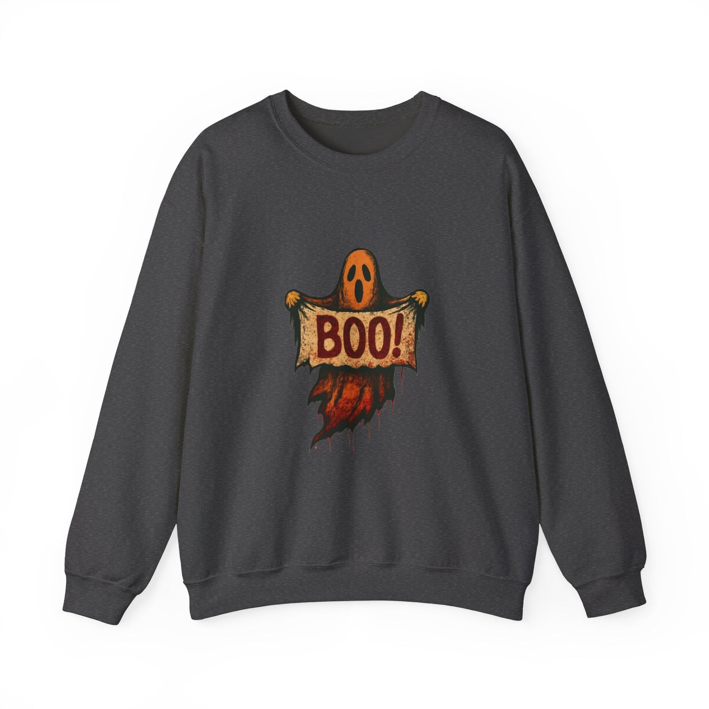 Halloween Boo Ghost Sweatshirt, Cute Ghost with Boo Sign, Spooky Fun Halloween Shirt, Trick or Treat Apparel, Halloween Ghost Shirt