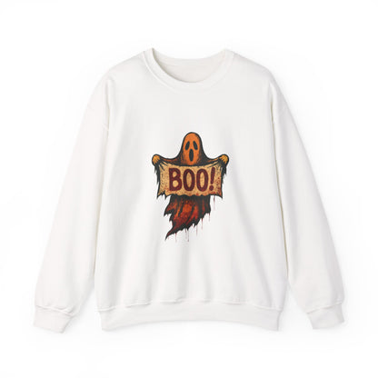 Halloween Boo Ghost Sweatshirt, Cute Ghost with Boo Sign, Spooky Fun Halloween Shirt, Trick or Treat Apparel, Halloween Ghost Shirt