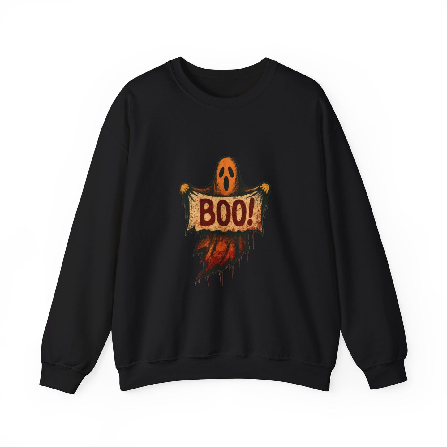 Halloween Boo Ghost Sweatshirt, Cute Ghost with Boo Sign, Spooky Fun Halloween Shirt, Trick or Treat Apparel, Halloween Ghost Shirt