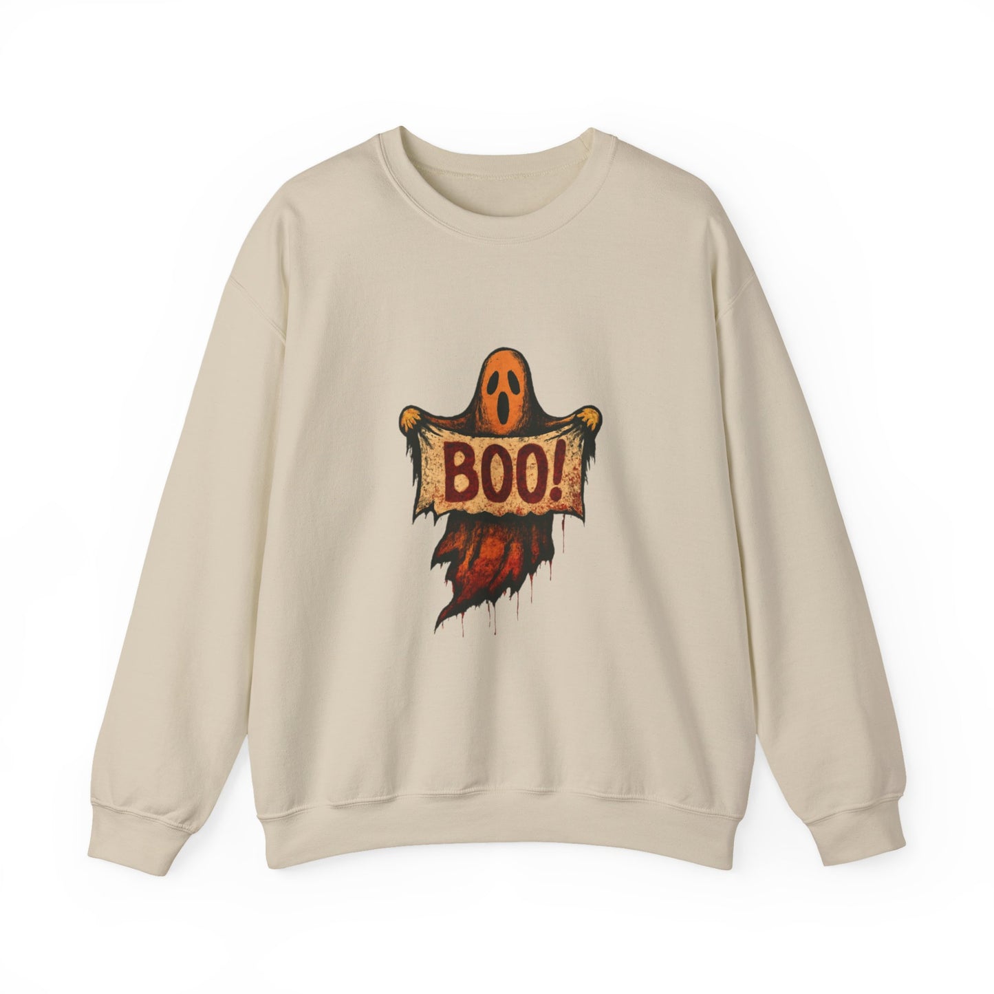 Halloween Boo Ghost Sweatshirt, Cute Ghost with Boo Sign, Spooky Fun Halloween Shirt, Trick or Treat Apparel, Halloween Ghost Shirt