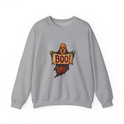 Halloween Boo Ghost Sweatshirt, Cute Ghost with Boo Sign, Spooky Fun Halloween Shirt, Trick or Treat Apparel, Halloween Ghost Shirt