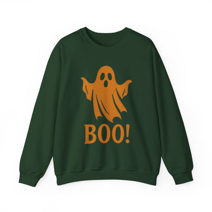 Boo! Ghost Sweatshirt for Halloween Fun, Cozy Crewneck for Fall Celebrations, Perfect Gift for Haunted Days