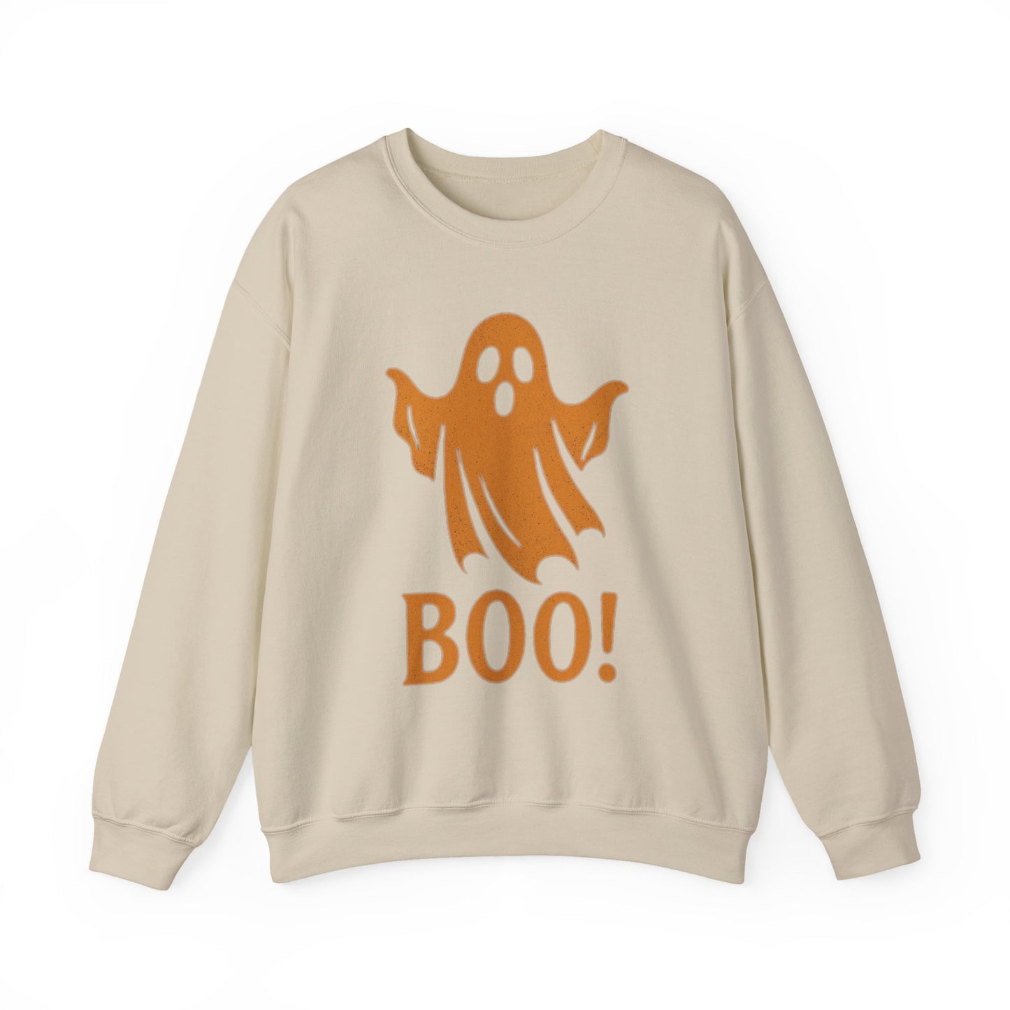 Boo! Ghost Sweatshirt for Halloween Fun, Cozy Crewneck for Fall Celebrations, Perfect Gift for Haunted Days