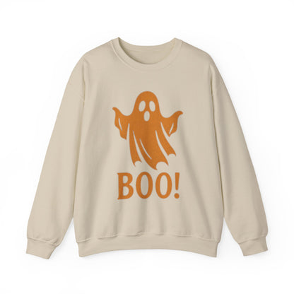 Boo! Ghost Sweatshirt for Halloween Fun, Cozy Crewneck for Fall Celebrations, Perfect Gift for Haunted Days