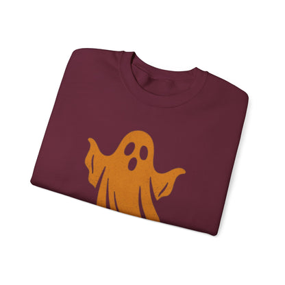 Boo! Ghost Sweatshirt for Halloween Fun, Cozy Crewneck for Fall Celebrations, Perfect Gift for Haunted Days