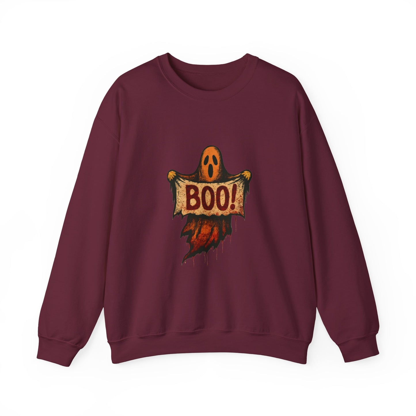 Halloween Boo Ghost Sweatshirt, Cute Ghost with Boo Sign, Spooky Fun Halloween Shirt, Trick or Treat Apparel, Halloween Ghost Shirt