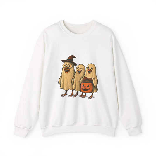 Halloween Bird Costume Sweatshirt, Cute Bird Trio Shirt, Spooky Fun Halloween Apparel, Funny Bird Halloween Design, Trick or Treat Sweatshirt