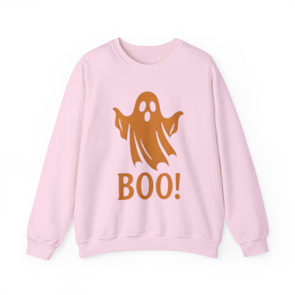 Boo! Ghost Sweatshirt for Halloween Fun, Cozy Crewneck for Fall Celebrations, Perfect Gift for Haunted Days