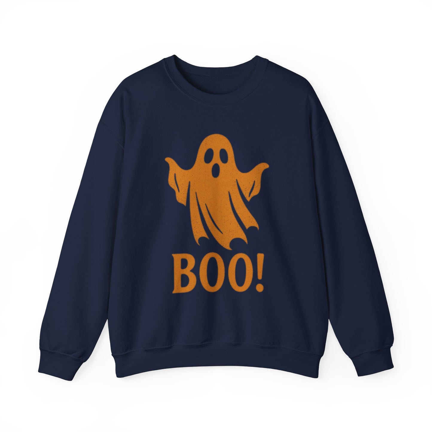 Boo! Ghost Sweatshirt for Halloween Fun, Cozy Crewneck for Fall Celebrations, Perfect Gift for Haunted Days