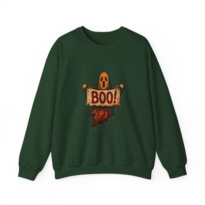 Halloween Boo Ghost Sweatshirt, Cute Ghost with Boo Sign, Spooky Fun Halloween Shirt, Trick or Treat Apparel, Halloween Ghost Shirt